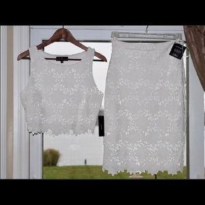 Lulu’s white embroidered two piece dress